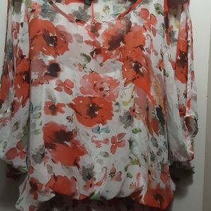 Floral Blouse Cutout sleeves